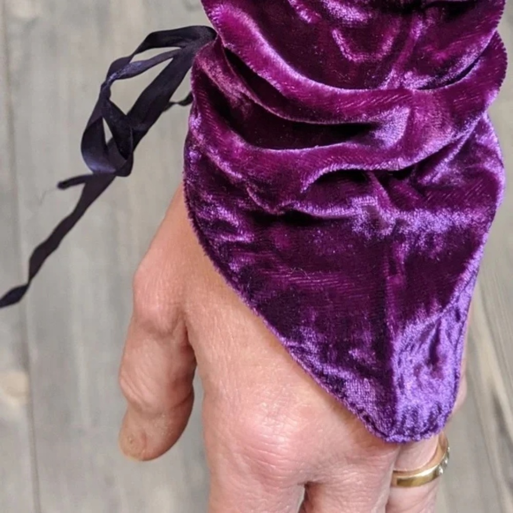 Vintage LINDA HARRIS Princess Dress Long Maxi Purple Silk Velvet - SMALL - Picture 10 of 13